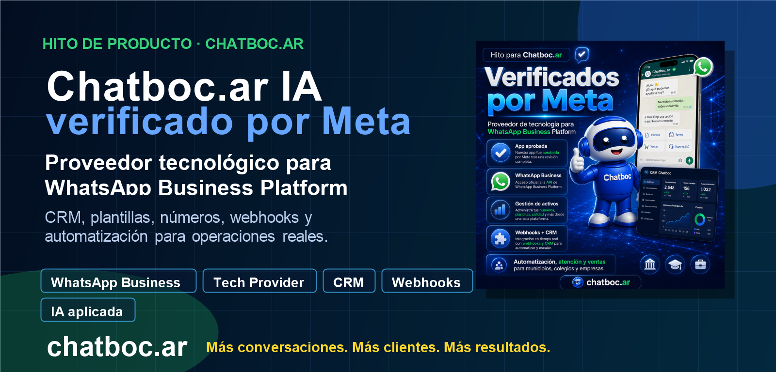 Chatboc.ar verificado pela Meta como provedor de tecnologia para WhatsApp Business Platform